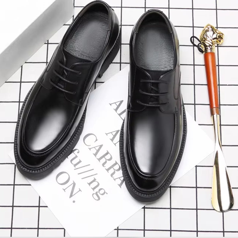 Genuine Leather Heels Men Dress Shoes Men Dresses Shoes - Tophatter Daily Deals