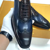 Calfskin Handmade Business Office Lace-up Mens Dress Shoes Men Shoes - Tophatter Daily Deals