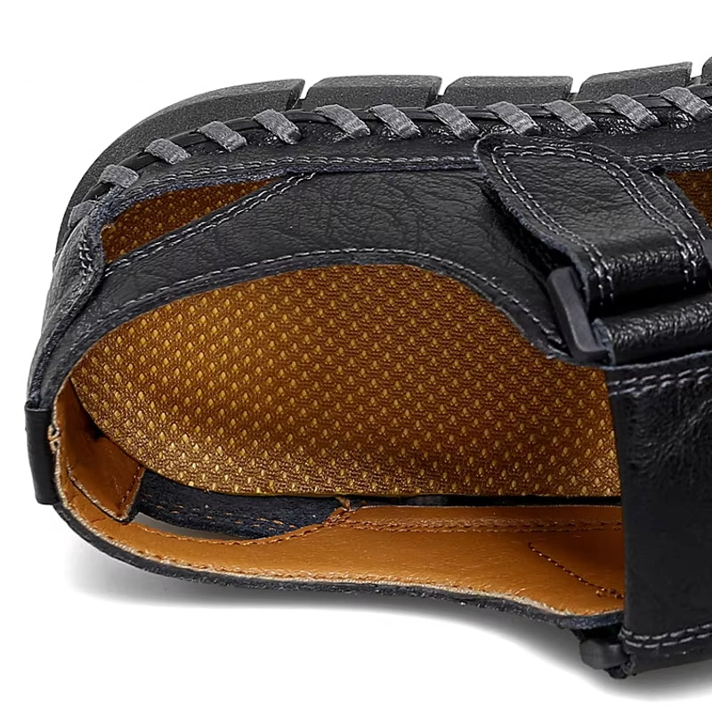 Slip On Split Leather Shoes Men Flats Men Sandals - Tophatter Daily Deals