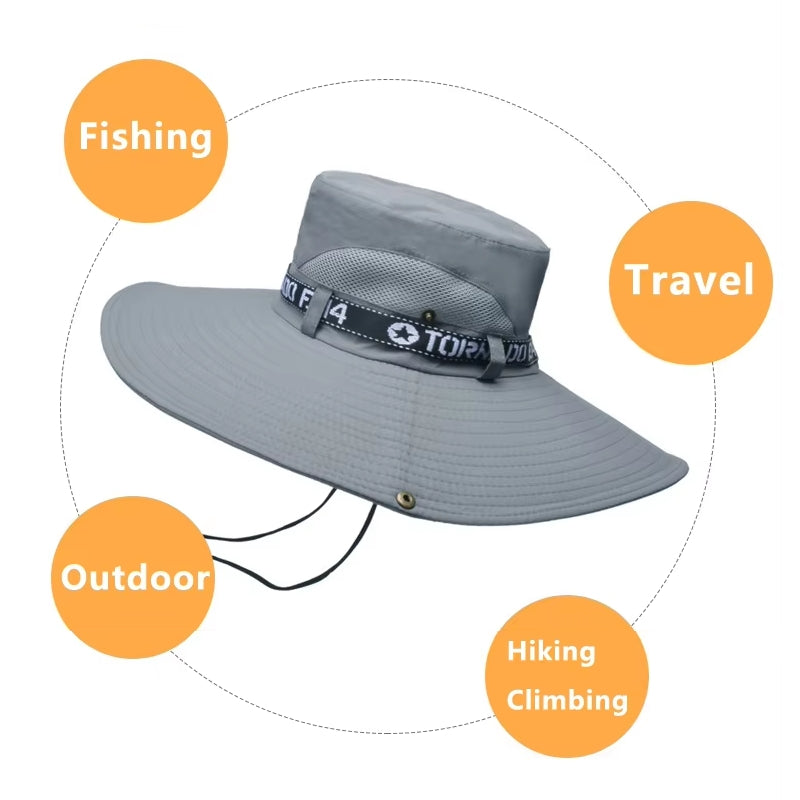 Fashion Big Brim Caps Hat Men Anti-UV Sun Hats Cap - Tophatter Daily Deals