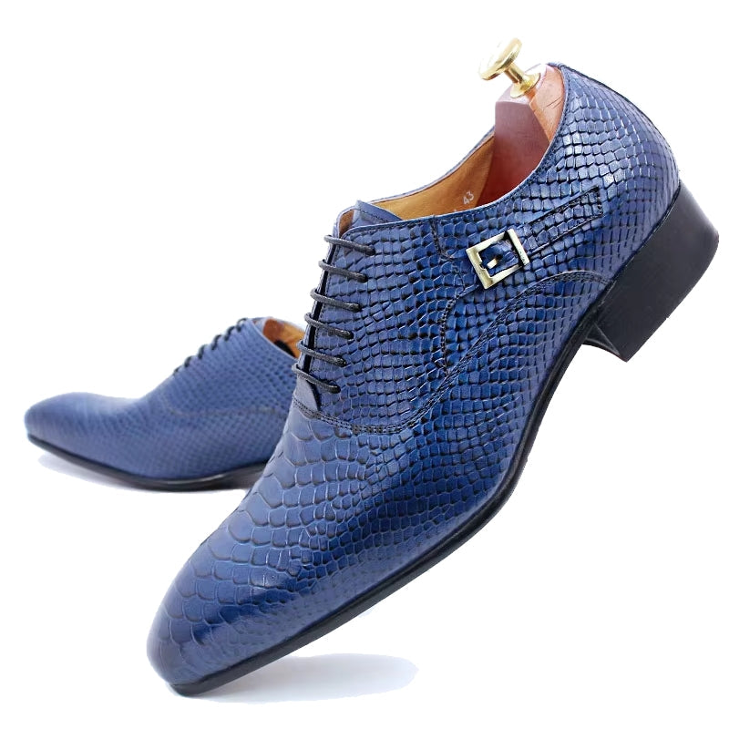 Modern Gentleman Business Shoes Blue Men Dresses Shoes - Tophatter Daily Deals