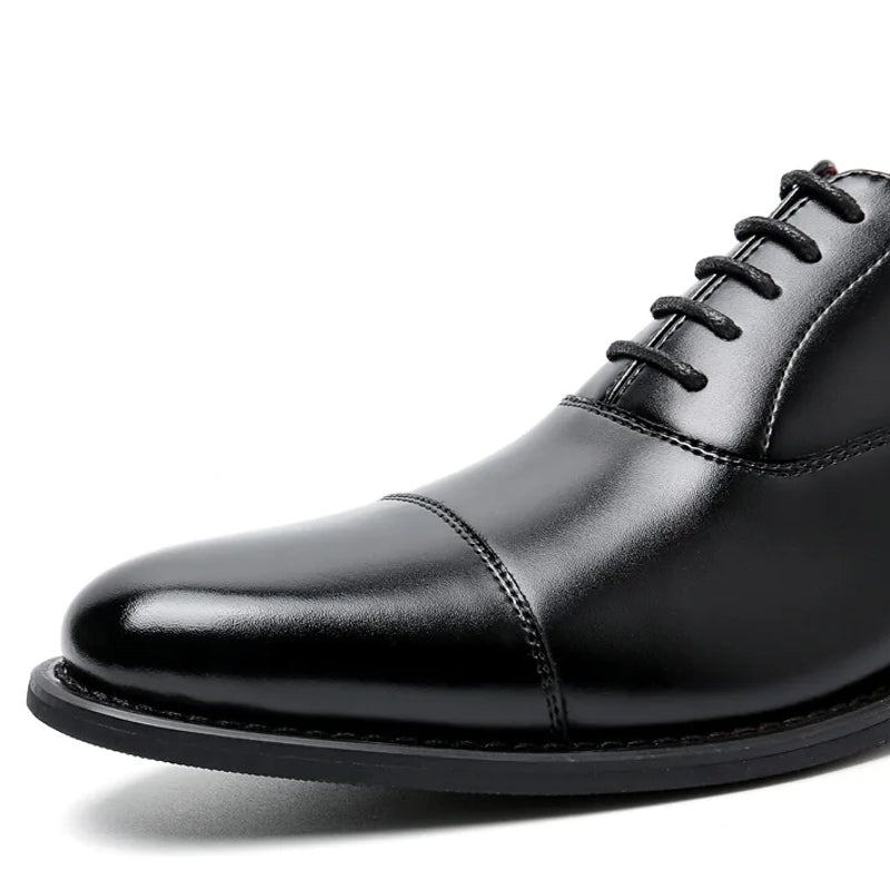 Brown Leather Oxford Shoes Men Shoes - Tophatter Daily Deals