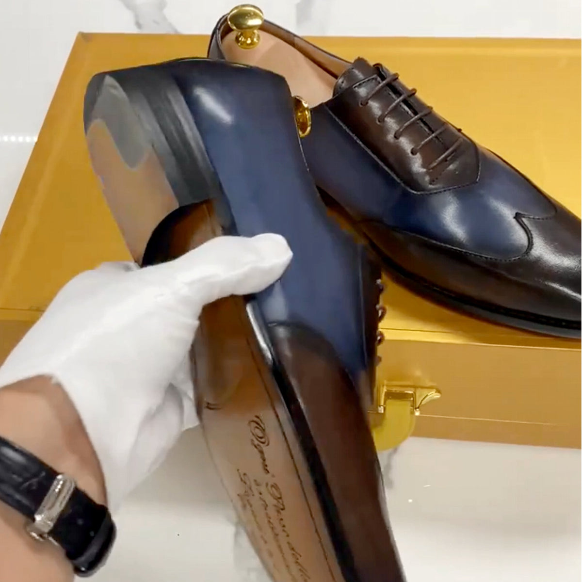 Calfskin Handmade Business Office Lace-up Mens Dress Shoes Men Shoes - Tophatter Daily Deals
