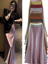 Smooth and silky Hip Wrap Zipper Skirt For Office Lady Midi Dresses - Tophatter Daily Deals