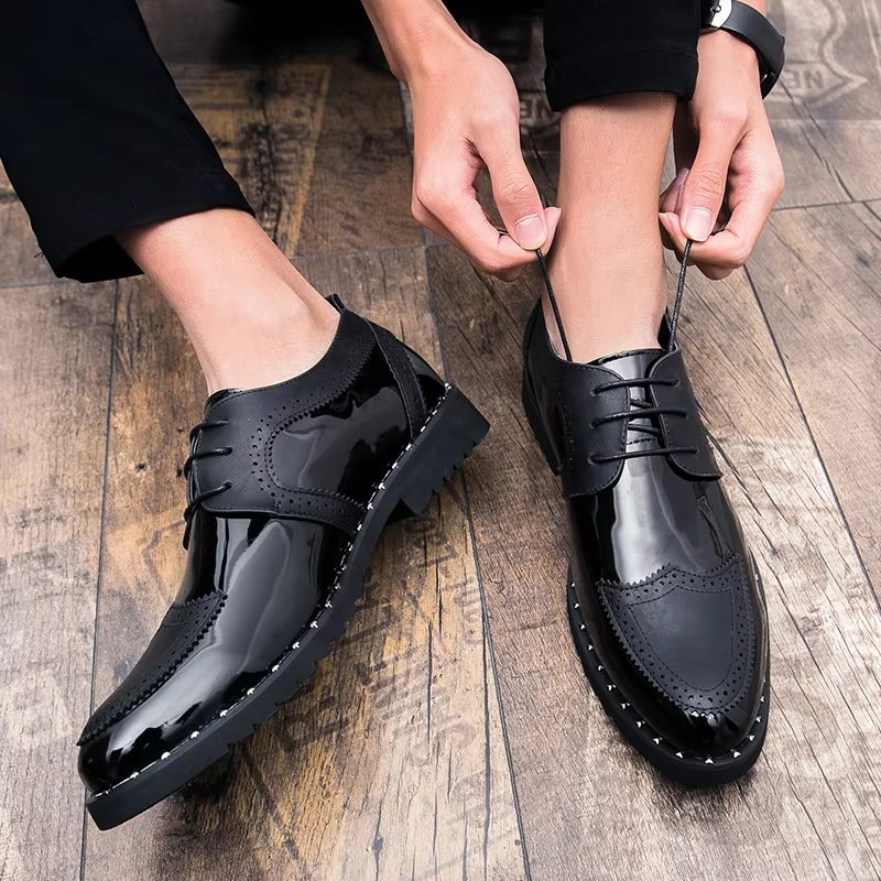 Loafers Shoes Lace Up Low Heel Platform Shoes Men Dresses Shoes - Tophatter Daily Deals