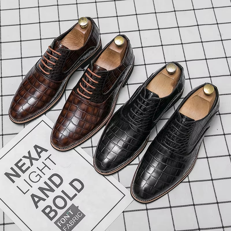 Men Dress Shoes Thick Soled Shoes Anti Skid Oxford Shoes Men Dresses Shoes - Tophatter Daily Deals