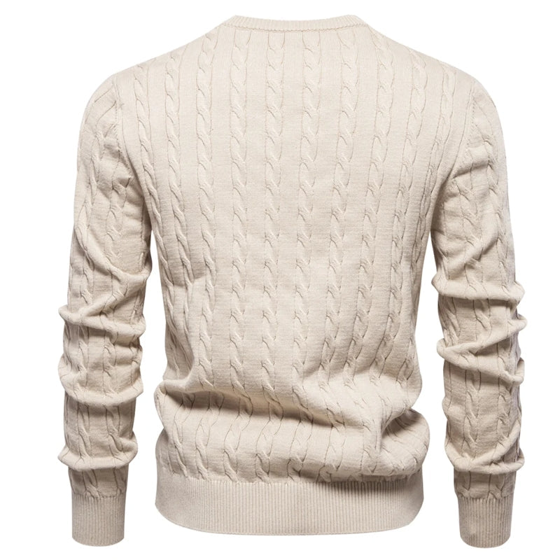 Round Neck Classic Twist Patterned Pullover Knitted Men's Clothing - Tophatter Daily Deals