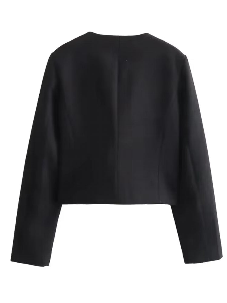 Winter Button Demi-Season Short Coats Work Wear Blazers - Tophatter Daily Deals