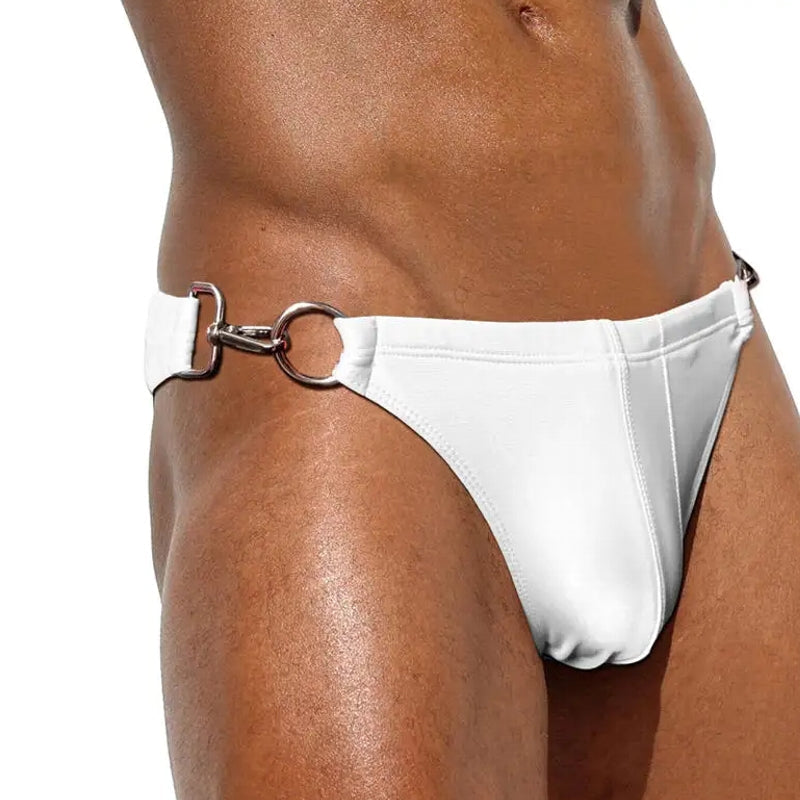 Men Bikini Waist Metal Buckle Beach Shorts Swimsuit - Tophatter Daily Deals