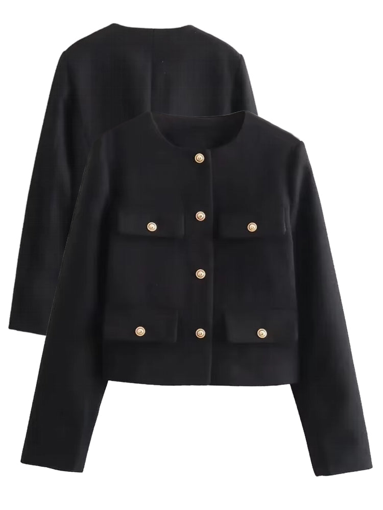 Winter Button Demi-Season Short Coats Work Wear Blazers - Tophatter Daily Deals