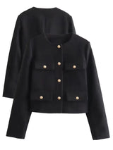 Winter Button Demi-Season Short Coats Work Wear Blazers - Tophatter Daily Deals