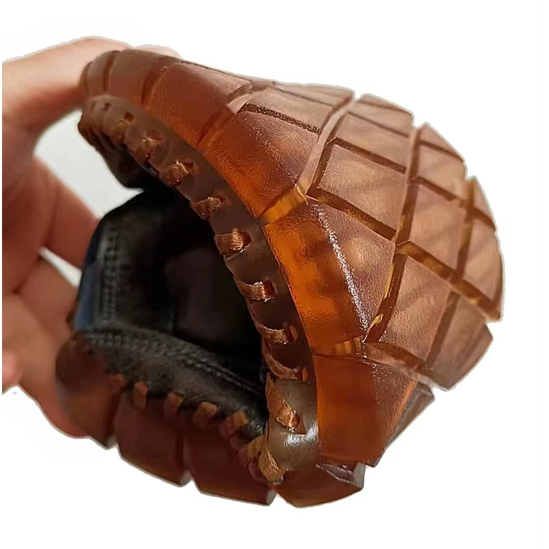 Slip On Split Leather Shoes Men Flats Men Sandals - Tophatter Daily Deals