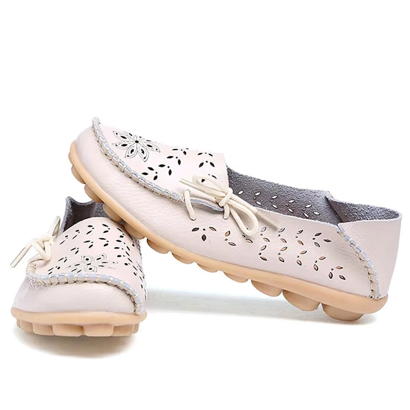 Women Casual Shoes Breathable Leather Loafers Women Shoes - Tophatter Daily Deals