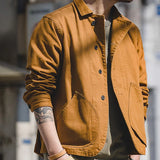 Men Work Wear Cotton Coats Multi Pocket Jacket Men's Clothing - Tophatter Daily Deals