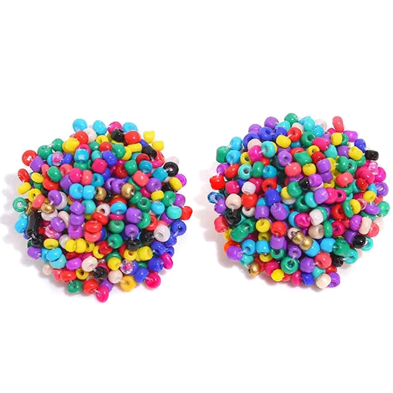 Fashion Handmade Beaded Stud Earrings Earrings - Tophatter Daily Deals