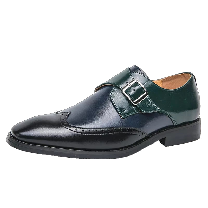 Men Loafers Color Matching Flat Shoes Black Men Dresses Shoes - Tophatter Daily Deals