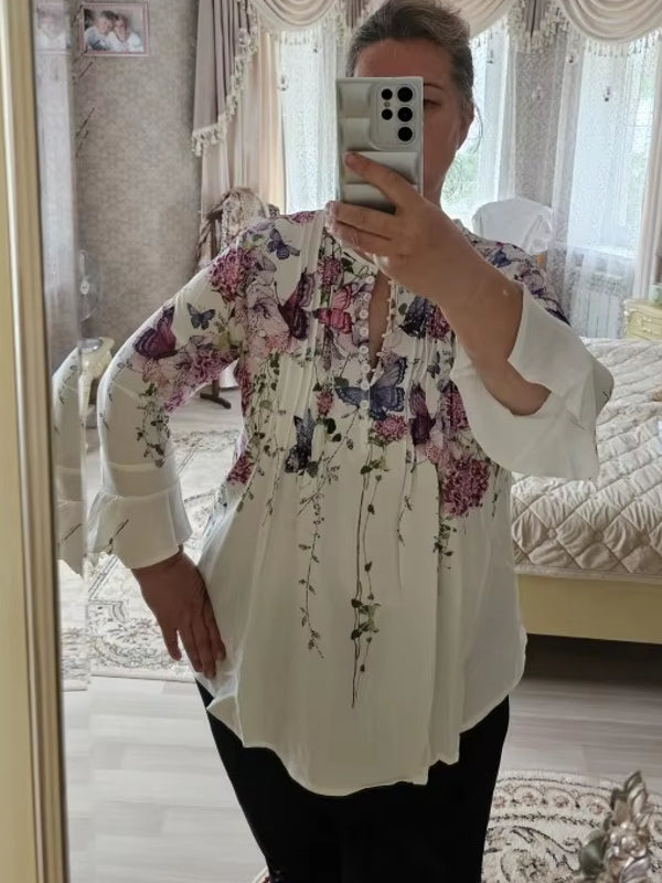 Fashion Women Shirt Casual Loose Long Sleeved Shirt Blouses - Tophatter Daily Deals