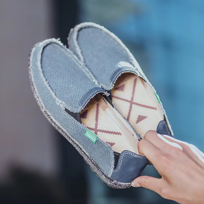 Canvas Loafers Breathable Men Flat Lazy Shoes Loafers - Tophatter Daily Deals