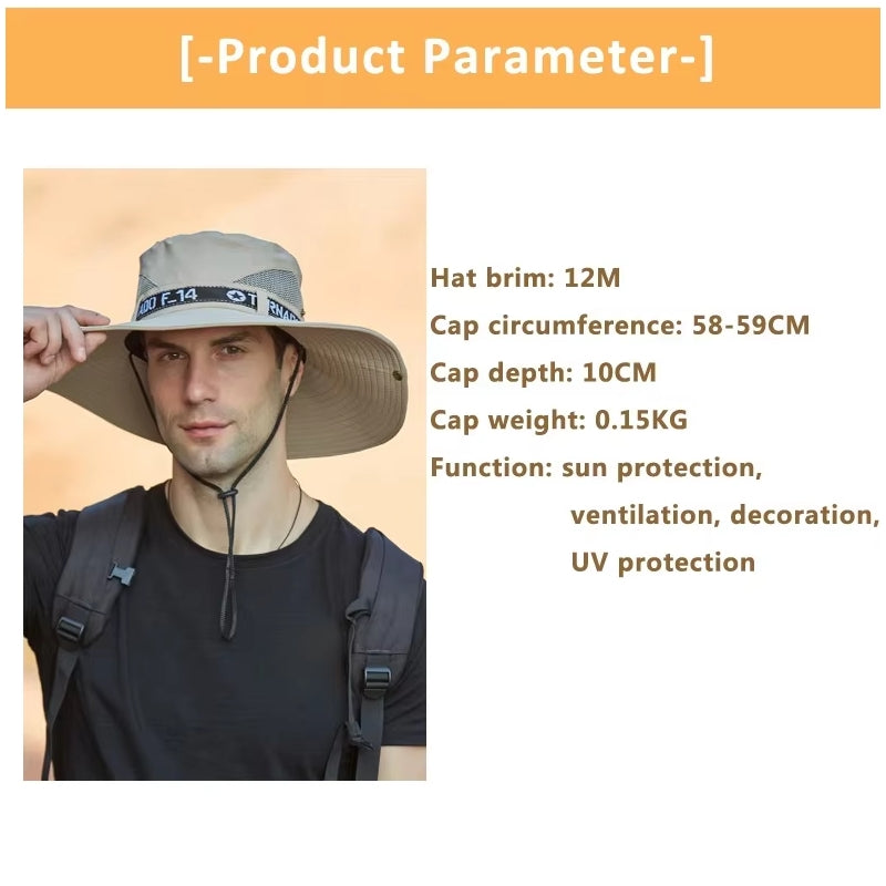 Fashion Big Brim Caps Hat Men Anti-UV Sun Hats Cap - Tophatter Daily Deals