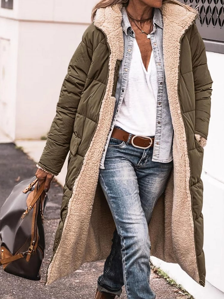 Fashion Winter Hooded Solid Reversible Thick Coat Coats & Jackets - Tophatter Daily Deals