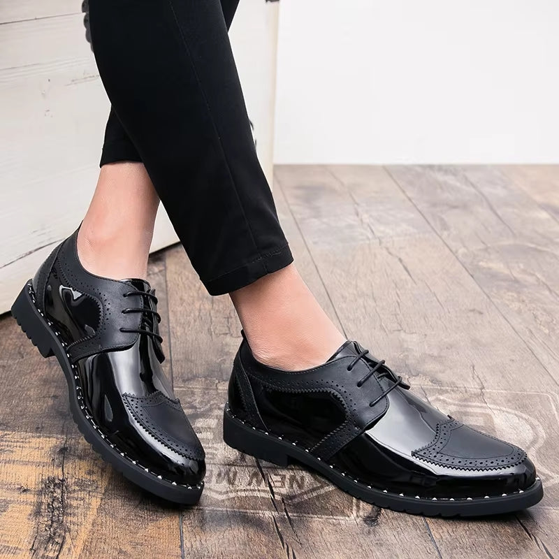 Loafers Shoes Lace Up Low Heel Platform Shoes Men Dresses Shoes - Tophatter Daily Deals