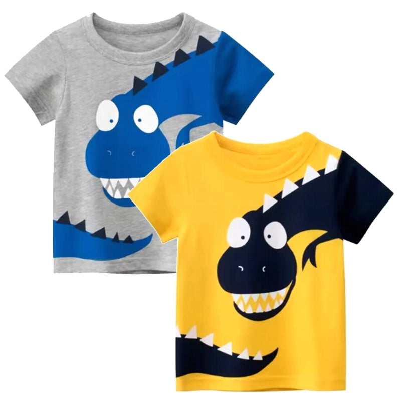Cartoon Dinosaur T-shirts for boys O-neck children Cloth kids clothing - Tophatter Daily Deals