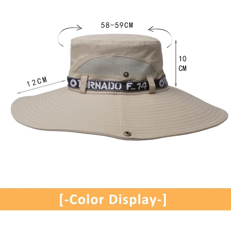 Fashion Big Brim Caps Hat Men Anti-UV Sun Hats Cap - Tophatter Daily Deals