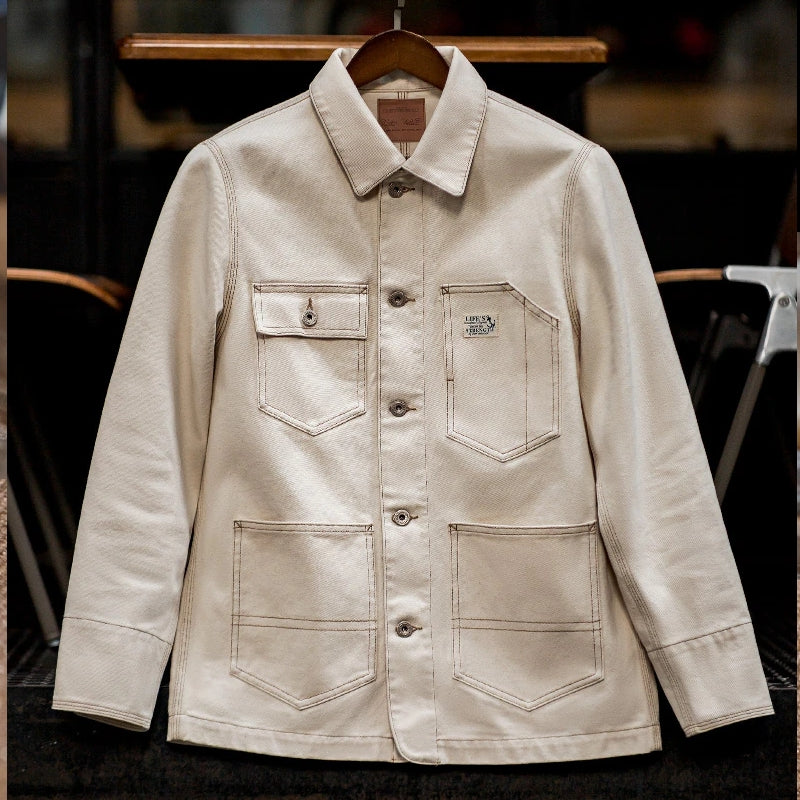 Cotton Lapel Jackets Multi-pocket Short Parkas Men Jackets - Tophatter Daily Deals