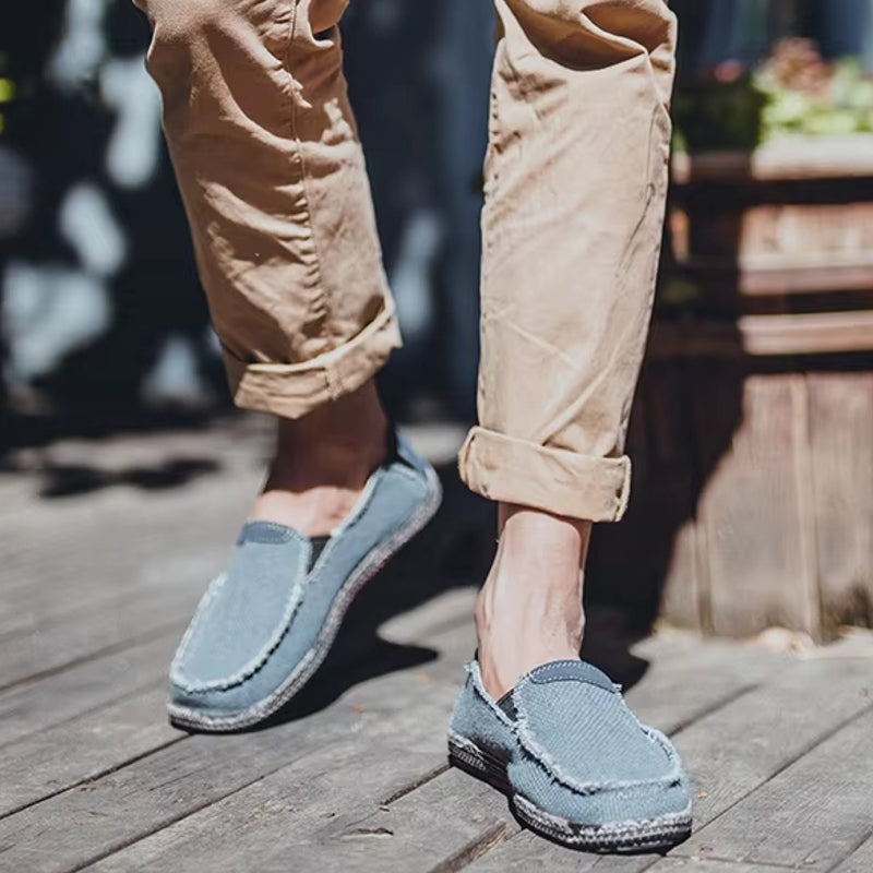 Canvas Loafers Breathable Men Flat Lazy Shoes Loafers - Tophatter Daily Deals