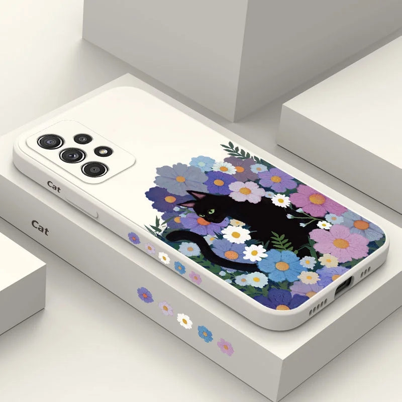 String Cat Floral Case For Samsung Samsung Cases - Tophatter Daily Deals