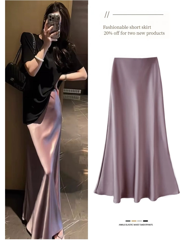Smooth and silky Hip Wrap Zipper Skirt For Office Lady Midi Dresses - Tophatter Daily Deals