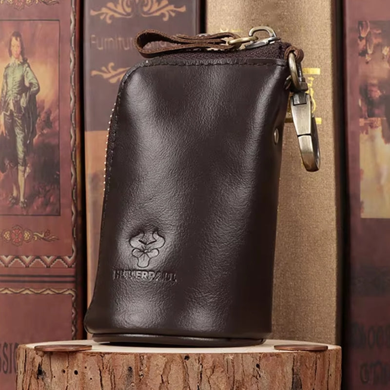 Fashion Zipper Home Keychain Car Key Storage Bag Brown Wallets - Tophatter Daily Deals