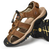 Summer Men Sandals Leather Beach Shoes Men Sandals - Tophatter Daily Deals