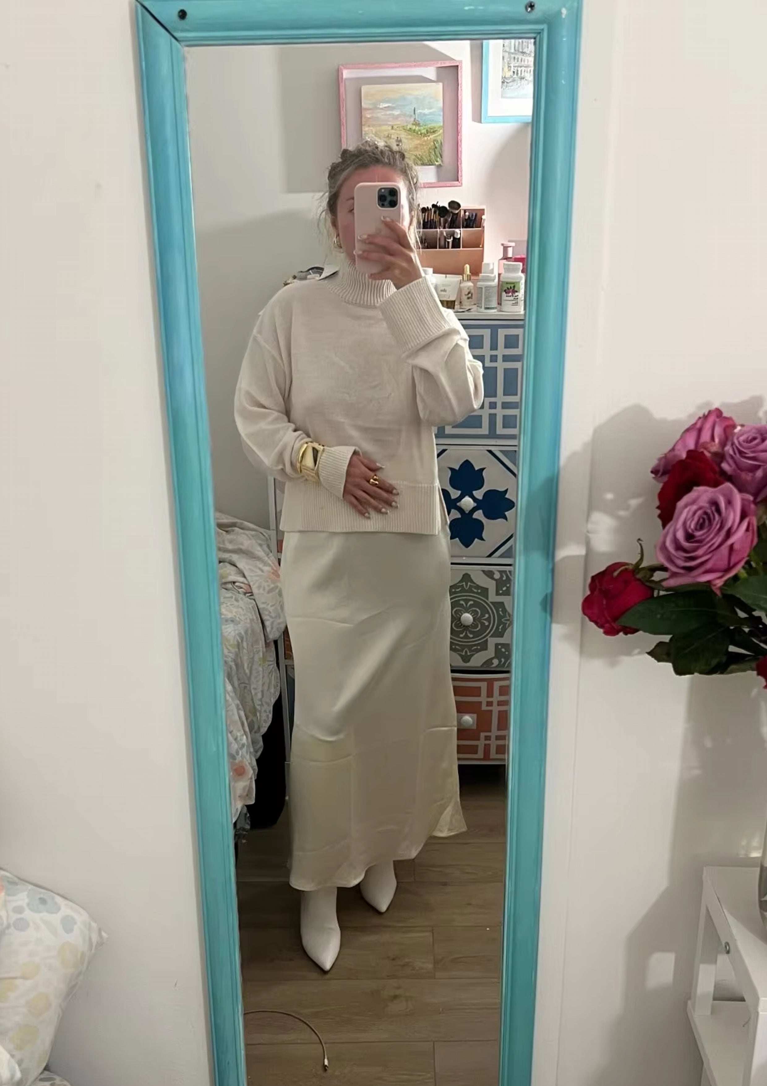 Satin Skirt Women High Waist Long Skirts For Women Dresses - Tophatter Daily Deals