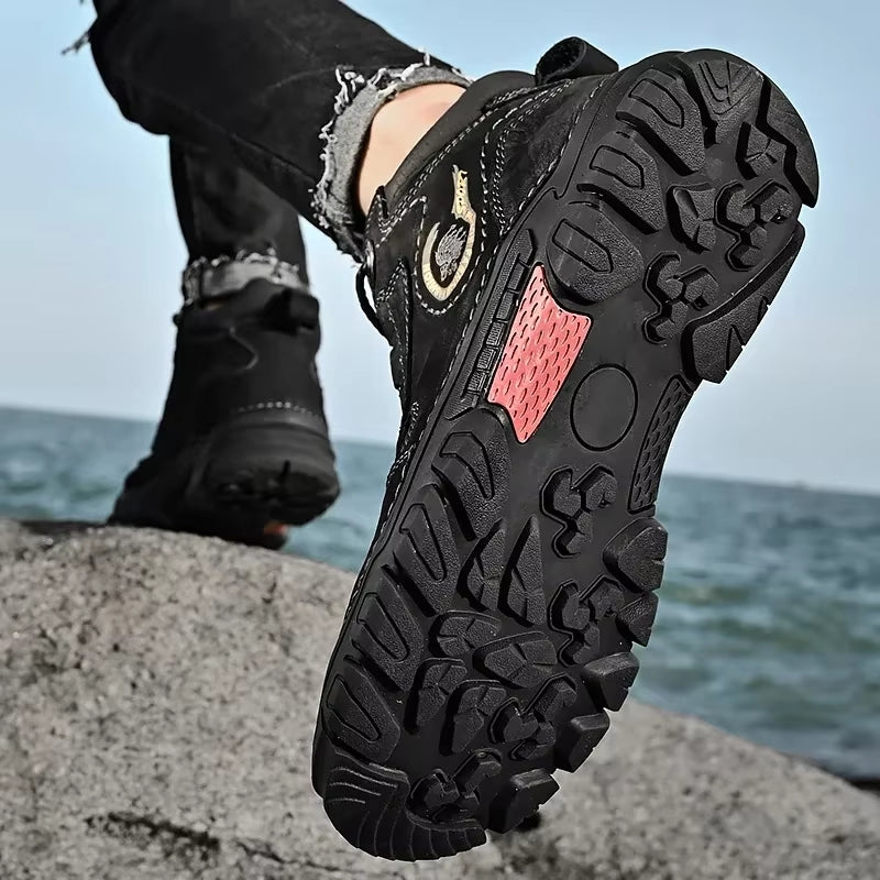 Winter Wear-resistant Ankle Mountaineering Boots Men Dresses Shoes - Tophatter Daily Deals