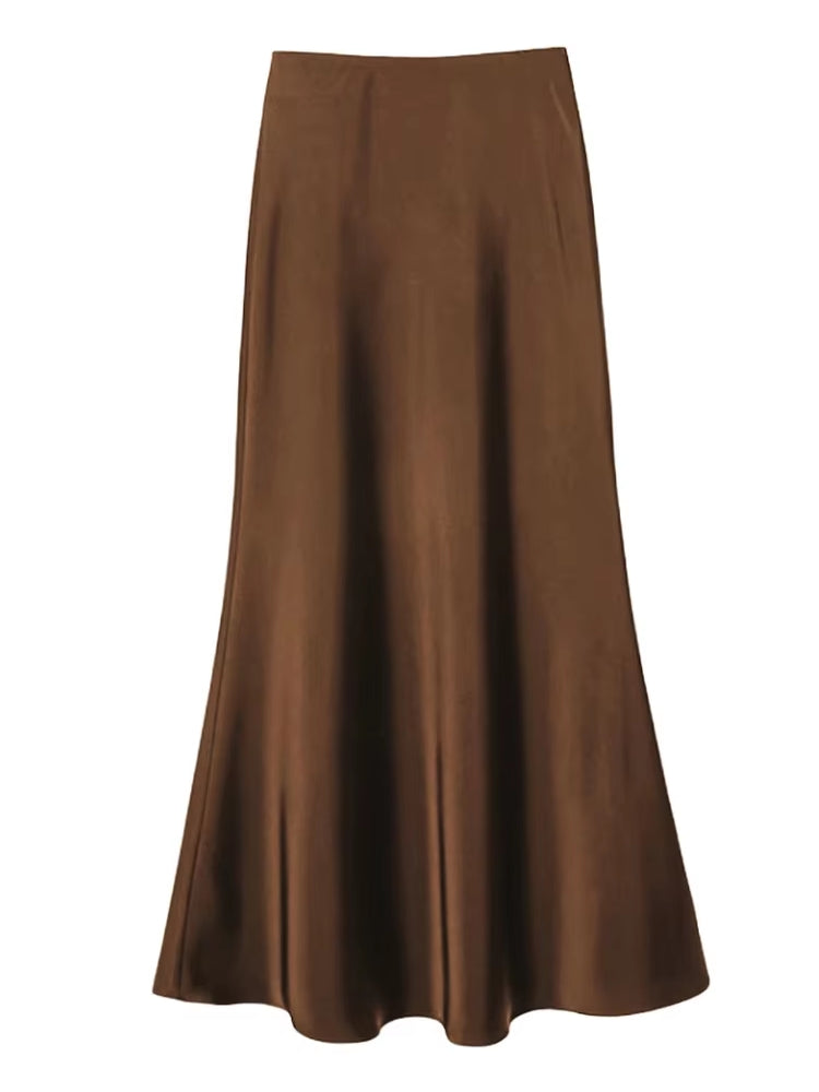 Smooth and silky Hip Wrap Zipper Skirt For Office Lady Midi Dresses - Tophatter Daily Deals