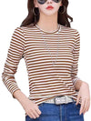 Perfect Blend of Style and Comfort Striped T-Shirt Blouses - Tophatter Daily Deals