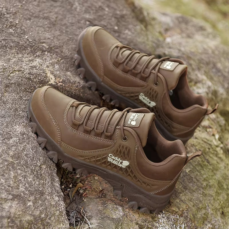 Leather Hiking Anti-Slip Casual Shoes For Men Men Shoes - Tophatter Daily Deals