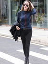 Autumn Winter Elastic Cotton Casual T Shirt Blouses - Tophatter Daily Deals