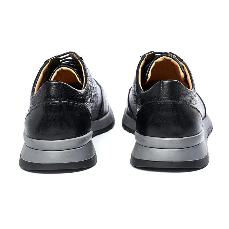 Men Genuine Leather Crocodile Pattern Casual Sneakers Men Dresses Shoes - Tophatter Daily Deals