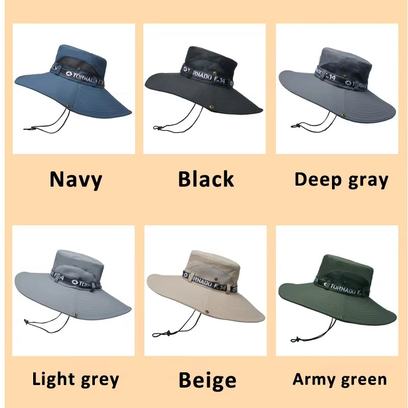 Fashion Big Brim Caps Hat Men Anti-UV Sun Hats Cap - Tophatter Daily Deals