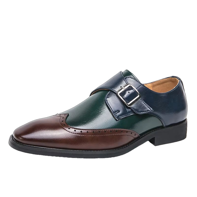 Men Loafers Color Matching Flat Shoes Brown Men Dresses Shoes - Tophatter Daily Deals