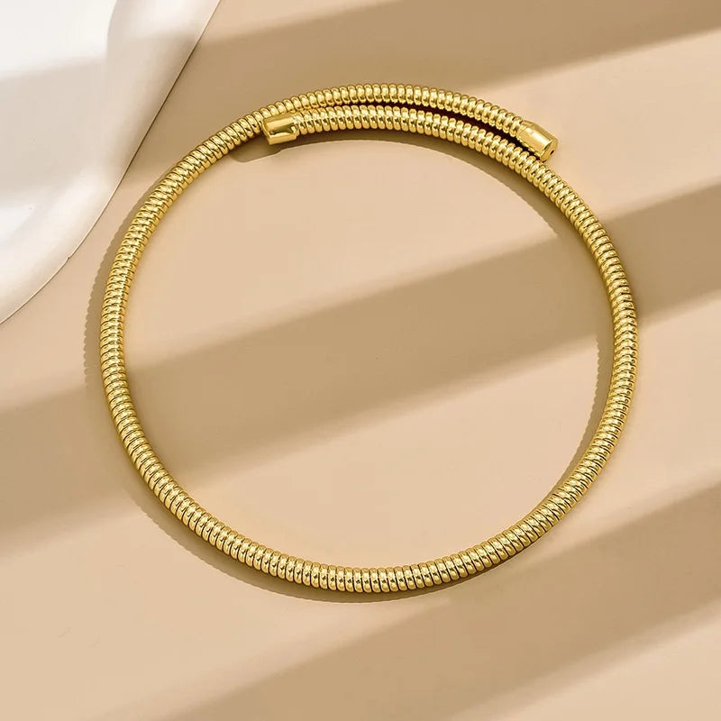 Golden Open Collar Necklace Necklace - Tophatter Daily Deals