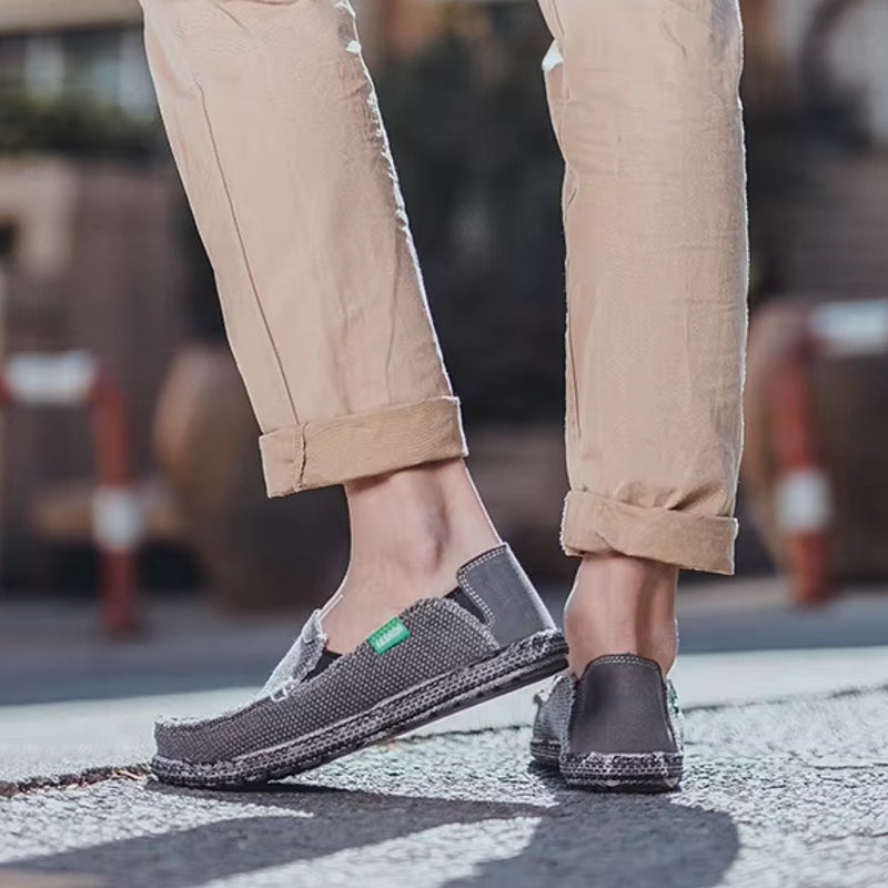 Canvas Loafers Breathable Men Flat Lazy Shoes Loafers - Tophatter Daily Deals