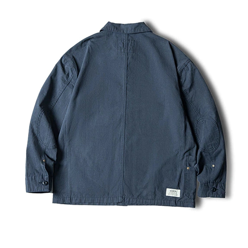 Men Jackets Cotton Navy Blue Washed Coat Men's Clothing - Tophatter Daily Deals