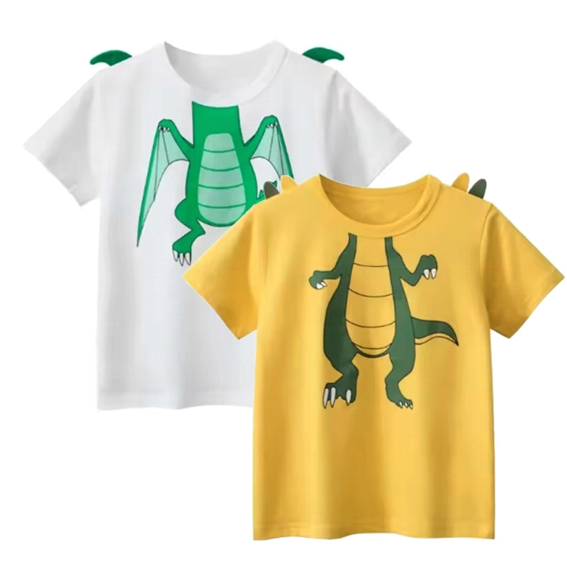 Cartoon Dinosaur T-shirts for boys O-neck children Cloth kids clothing - Tophatter Daily Deals