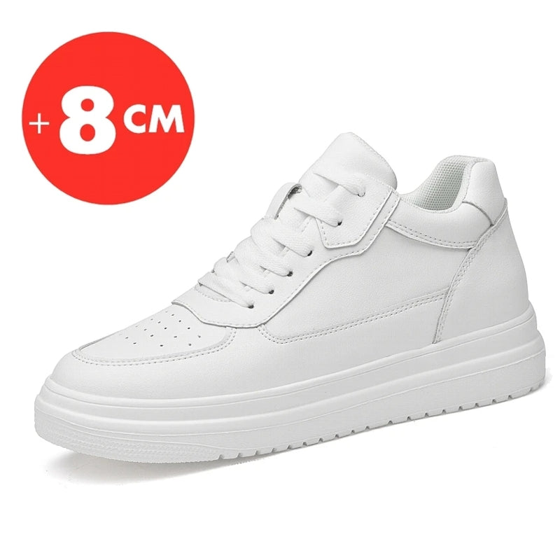 8cm White Black Taller Shoes Men Sneakers - Tophatter Daily Deals