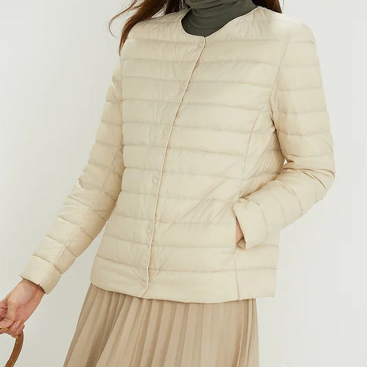 Round Neck Down Jacket Jacket - Tophatter Daily Deals