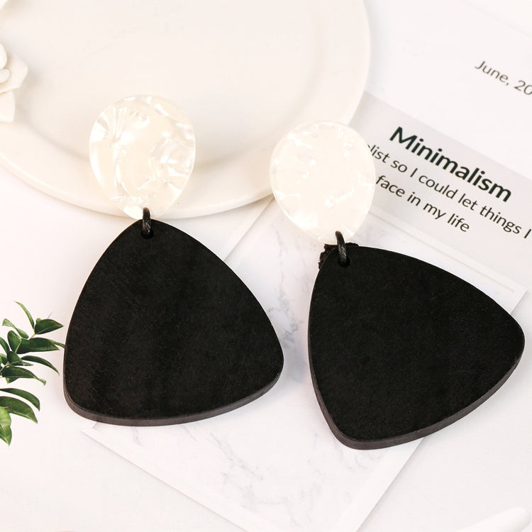 Wooden Triangular Exaggerated Earrings EARRINGS - Tophatter Daily Deals