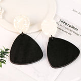 Wooden Triangular Exaggerated Earrings EARRINGS - Tophatter Daily Deals